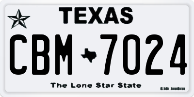 TX license plate CBM7024