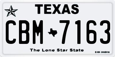 TX license plate CBM7163