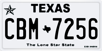 TX license plate CBM7256