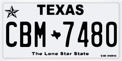 TX license plate CBM7480