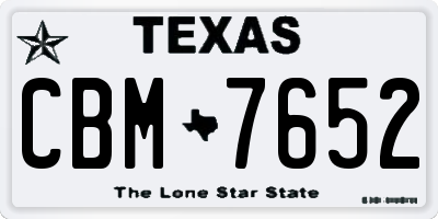 TX license plate CBM7652