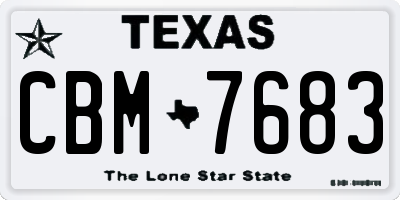TX license plate CBM7683