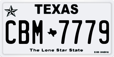 TX license plate CBM7779