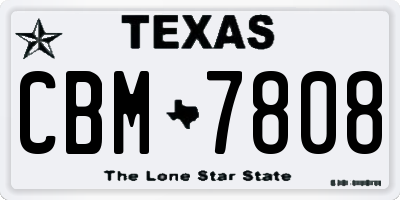 TX license plate CBM7808