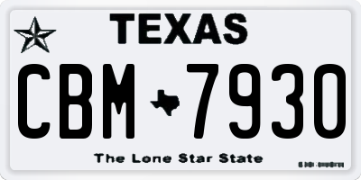 TX license plate CBM7930