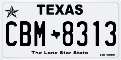 TX license plate CBM8313