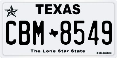 TX license plate CBM8549