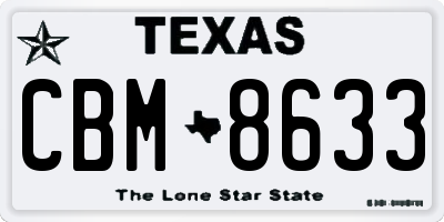 TX license plate CBM8633