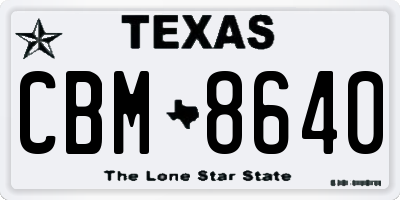 TX license plate CBM8640