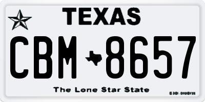 TX license plate CBM8657