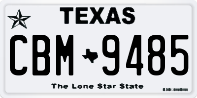 TX license plate CBM9485