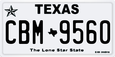 TX license plate CBM9560