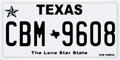 TX license plate CBM9608