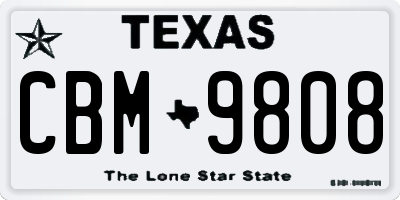 TX license plate CBM9808