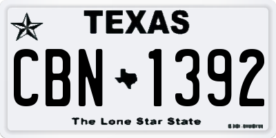 TX license plate CBN1392