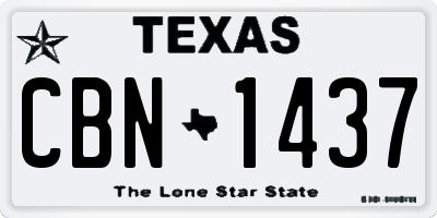 TX license plate CBN1437