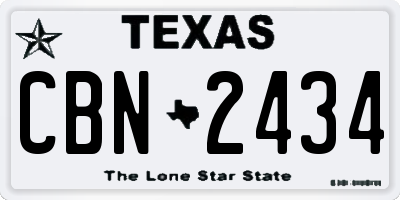 TX license plate CBN2434