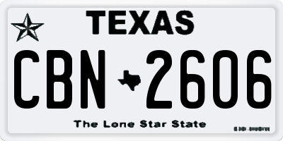 TX license plate CBN2606