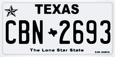 TX license plate CBN2693