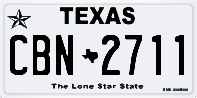 TX license plate CBN2711