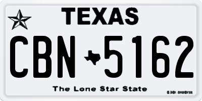 TX license plate CBN5162