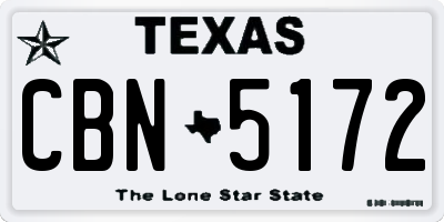 TX license plate CBN5172