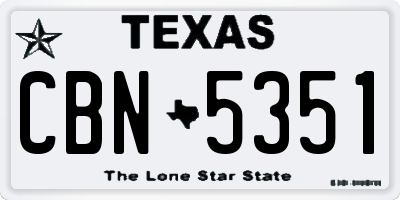 TX license plate CBN5351