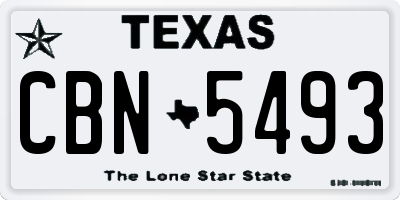 TX license plate CBN5493