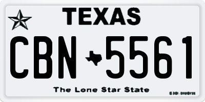 TX license plate CBN5561