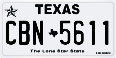 TX license plate CBN5611