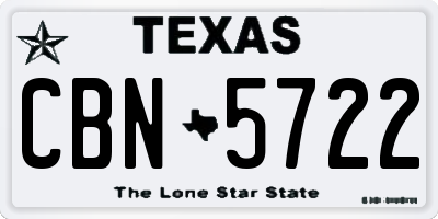 TX license plate CBN5722