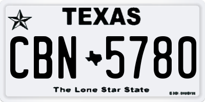 TX license plate CBN5780