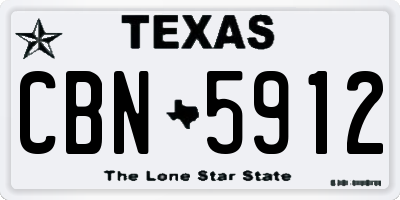 TX license plate CBN5912