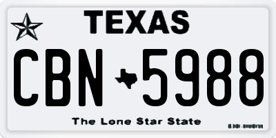 TX license plate CBN5988