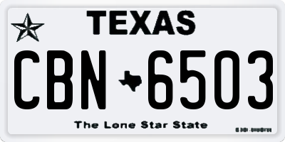 TX license plate CBN6503