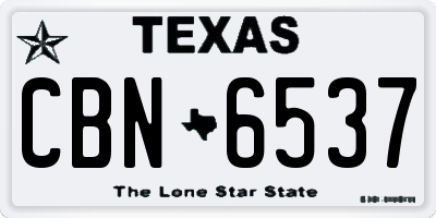 TX license plate CBN6537