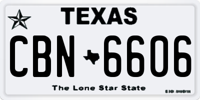 TX license plate CBN6606