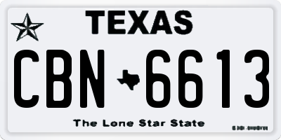 TX license plate CBN6613