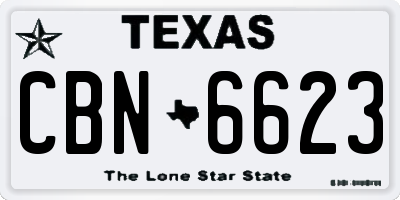 TX license plate CBN6623