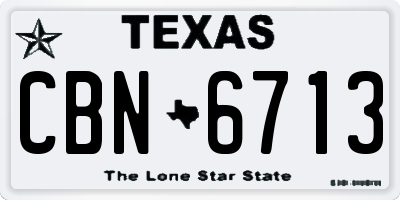 TX license plate CBN6713