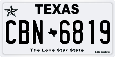 TX license plate CBN6819