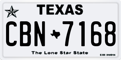 TX license plate CBN7168