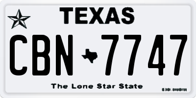 TX license plate CBN7747