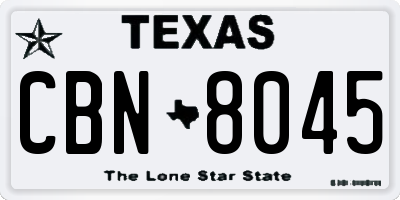 TX license plate CBN8045