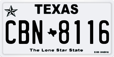 TX license plate CBN8116