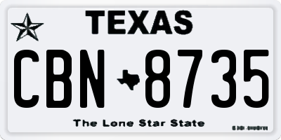 TX license plate CBN8735
