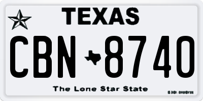 TX license plate CBN8740
