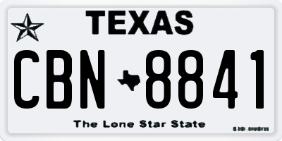 TX license plate CBN8841