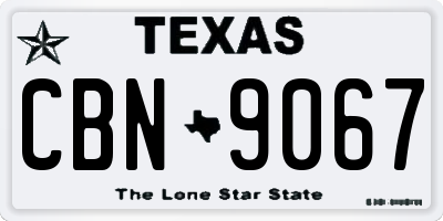 TX license plate CBN9067