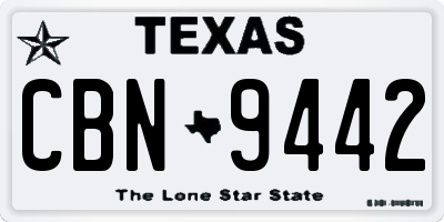 TX license plate CBN9442